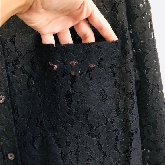 Equipment black lace and silk button down - Picture 2 of 5